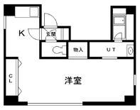 松本ビル2(1DK/4階)の間取り写真