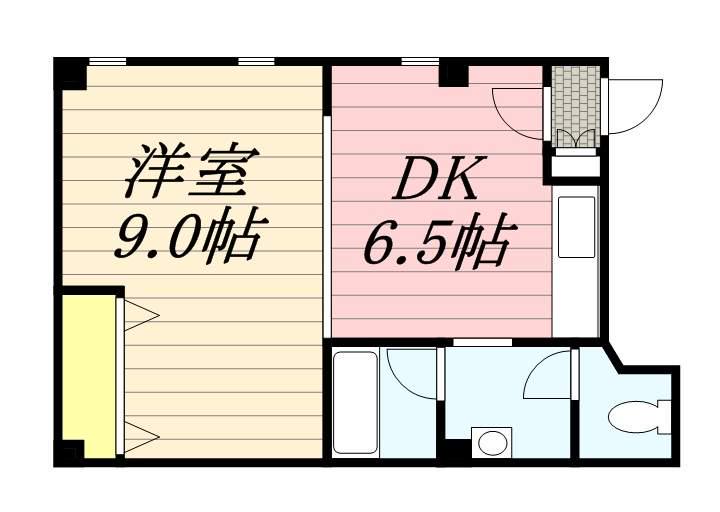 松本ビル3(1LDK/2階)の間取り写真