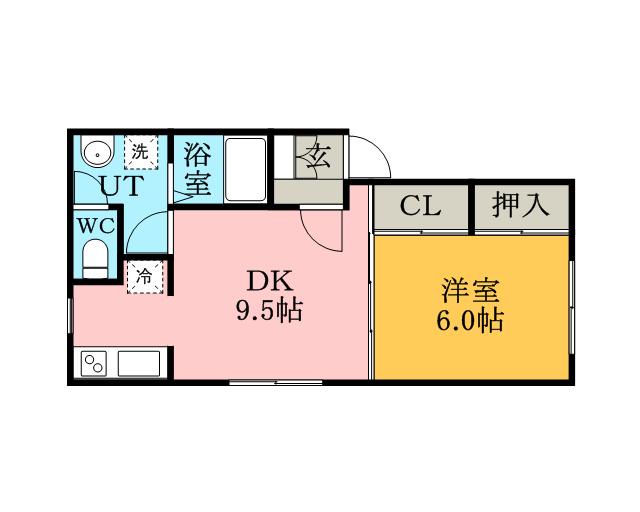 レグルス菊水(1LDK/1階)の間取り写真