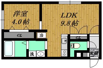 TA-RI-RU MISONO(1LDK/3階)の間取り写真