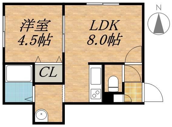 プチセゾン中島公園(1LDK/3階)の間取り写真