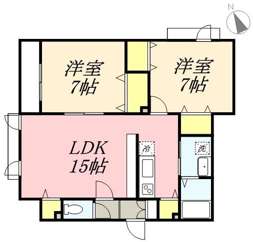 アーセナル13(2LDK/3階)の間取り写真