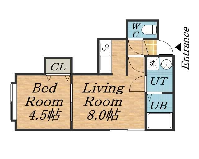 サニーハイム(1DK/3階)の間取り写真