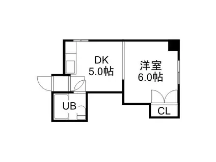 ライオネル水車町(1DK/4階)の間取り写真