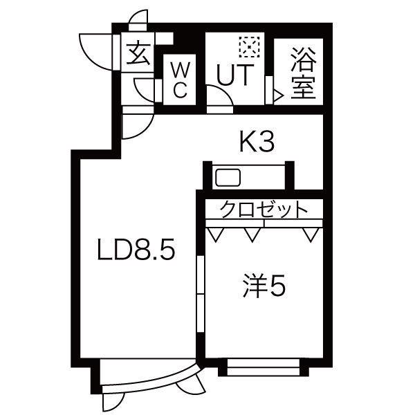 アレス菊水(1LDK/2階)の間取り写真