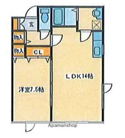 東札幌5-5アパート(1LDK/2階)の間取り写真