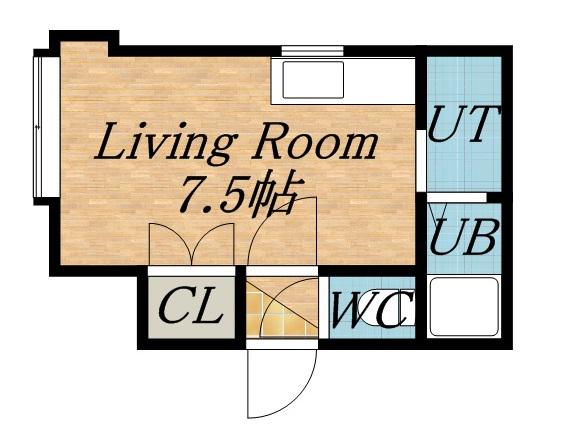 本郷イレブンハイツ(ワンルーム/1階)の間取り写真