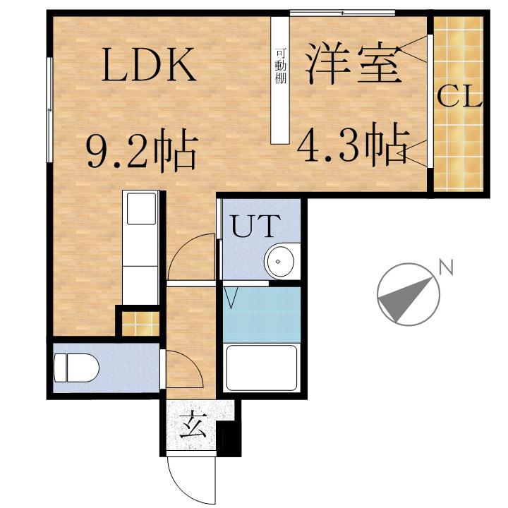 MULBERRYFIELD O.6マルベリーフィールドオーロク(1LDK/3階)の間取り写真