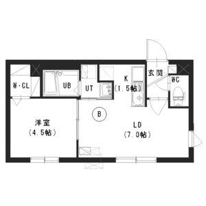 CREST(1LDK/1階)の間取り写真