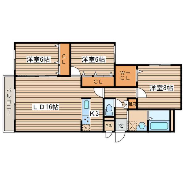 PRESTIGE27(3LDK/3階)の間取り写真