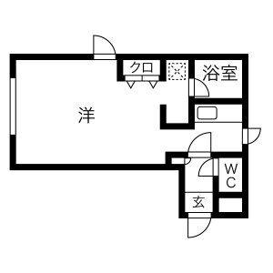 オークハイツ南郷(ワンルーム/1階)の間取り写真