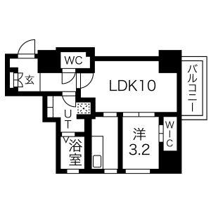 レガーロ札幌ステーション(1LDK/6階)の間取り写真