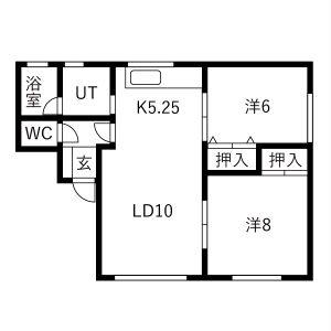 カーサメント25(2LDK/3階)の間取り写真