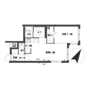 グランメール南郷通(1LDK/1階)の間取り写真