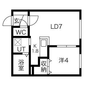 EXCEL学園前(1LDK/3階)の間取り写真