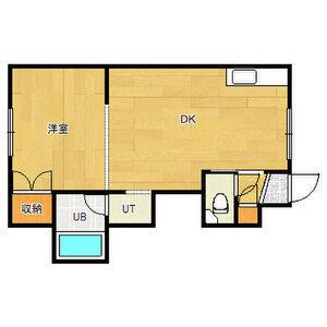 パレスエイト(1DK/1階)の間取り写真