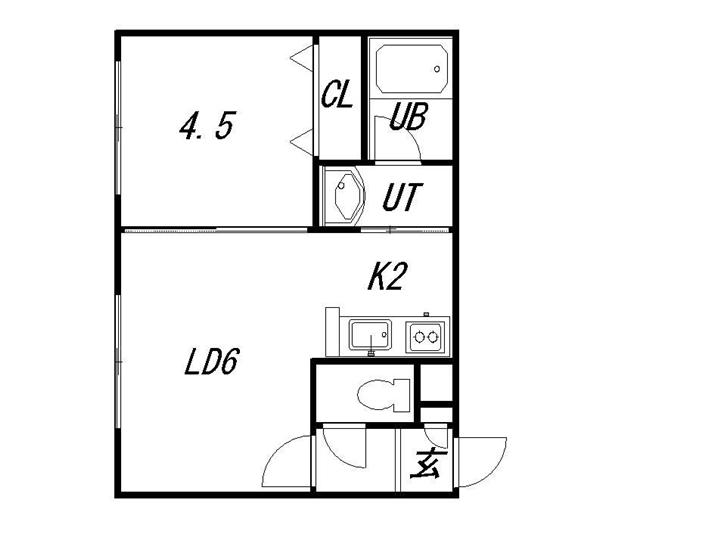 サルート(1DK/3階)の間取り写真