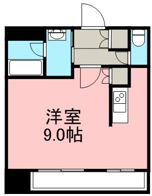 プレジデント豊平(1K/13階)の間取り写真