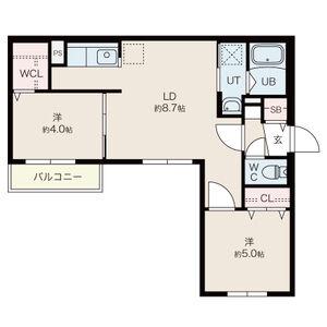 F-WORKS澄川(2LDK/4階)の間取り写真