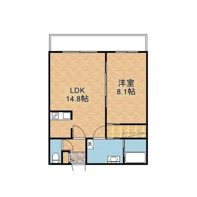 リベルテスクアール六番館(1LDK/5階)の間取り写真