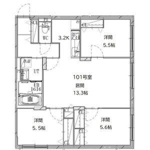 セントポーリアシュシュ(3LDK/1階)の間取り写真