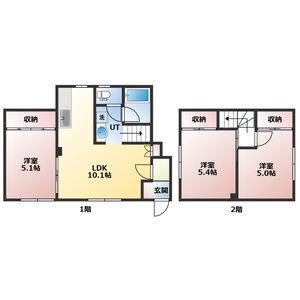 タウンハウス森 B(3DK/2階)の間取り写真