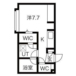 ROI CIEL(1K/2階)の間取り写真