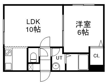グラン南郷(1LDK/4階)の間取り写真