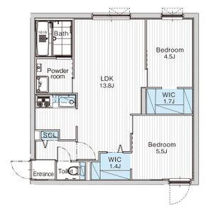 JANUS RESIDENCES南平岸ステージ(2LDK/1階)の間取り写真