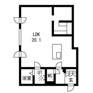ピオネロ月寒(ワンルーム/3階)の間取り写真
