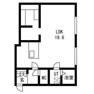 ピオネロ月寒(ワンルーム/3階)の間取り写真