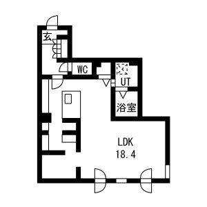 ピオネロ月寒(ワンルーム/4階)の間取り写真