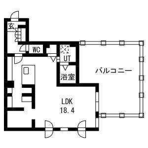 ピオネロ月寒(ワンルーム/5階)の間取り写真