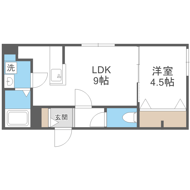 ASTER NANGOXIV(1LDK/4階)の間取り写真