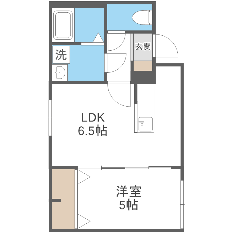 ASTER NANGOXIV(1LDK/1階)の間取り写真