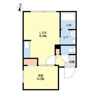 ラフィーネ学園前Ⅱ(1LDK/1階)の間取り写真