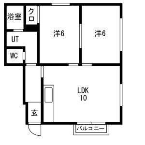 コーポラス北澤(2LDK/1階)の間取り写真