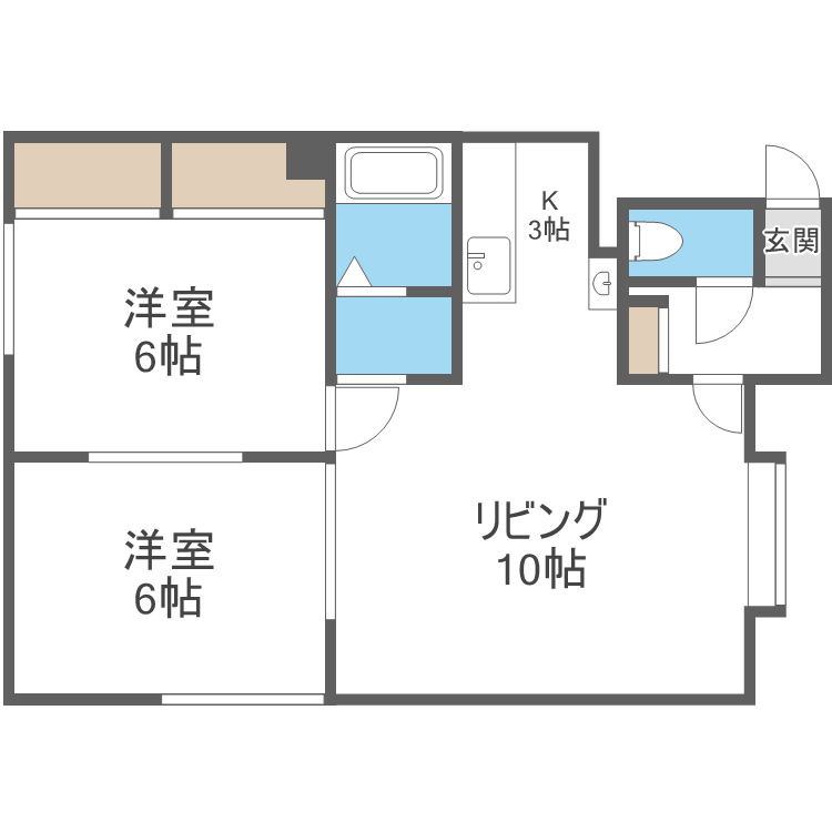 コーポエイト(2LDK/1階)の間取り写真
