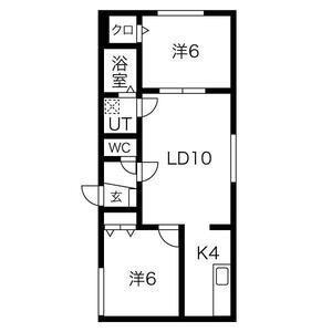 LAPIS-LAZULI白石(2LDK/4階)の間取り写真