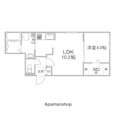ブランシャール菊水HD(1LDK/1階)の間取り写真