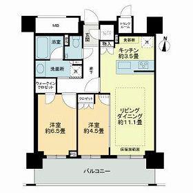 ザ・ライオンズ札幌植物園YAYOI GARDENS(2LDK/14階)の間取り写真