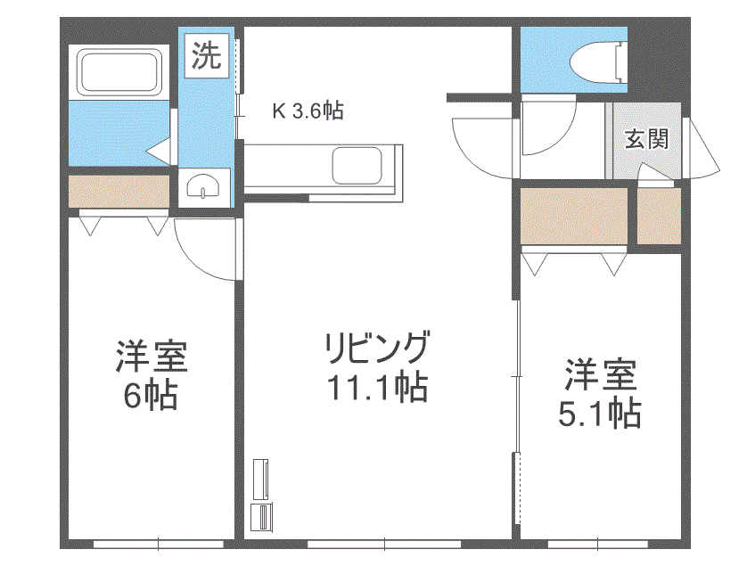 ASK・PALACEⅢ(2LDK/1階)の間取り写真