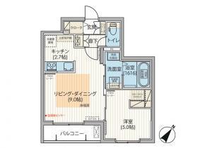 エフュート福住(1LDK/2階)の間取り写真
