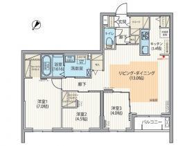 エフュート福住(3LDK/2階)の間取り写真