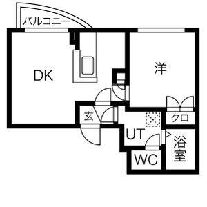 マリアール・グランデ豊平(1LDK/2階)の間取り写真
