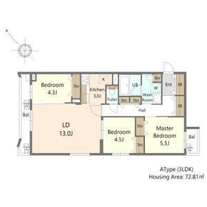 SーRESIDENCE東札幌BLING(3LDK/2階)の間取り写真