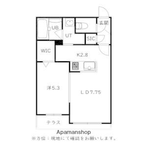 CITY SQUARE菊水(1LDK/1階)の間取り写真
