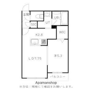 菊水5-2MS B棟(1LDK/4階)の間取り写真