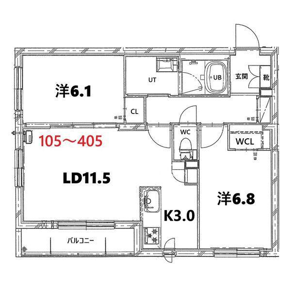 BASE厚別西(2LDK/2階)の間取り写真