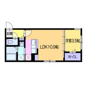 シティノーブル栄通(1LDK/4階)の間取り写真